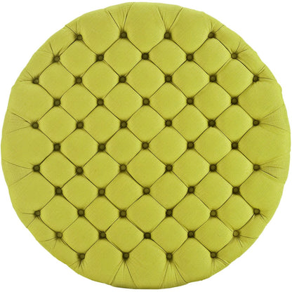 Amour Upholstered Fabric Ottoman, Green, Fabric 10746