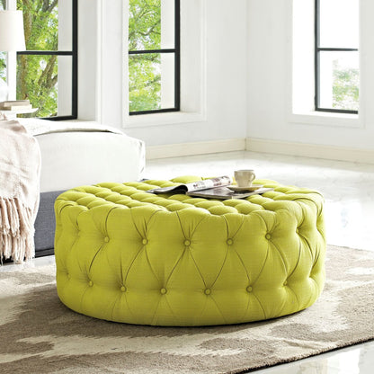 Amour Upholstered Fabric Ottoman, Green, Fabric 10746