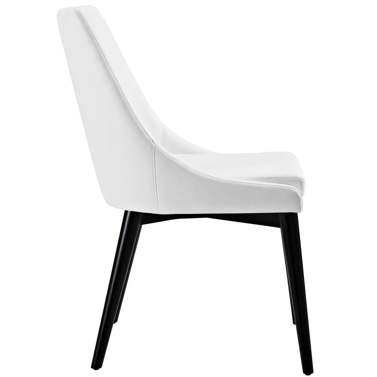 Viscount Vinyl Dining Chair, White, Faux Leather 10748