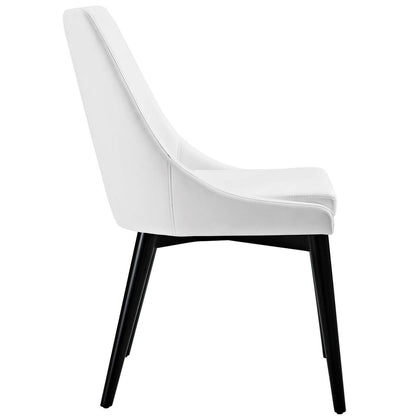 Viscount Vinyl Dining Chair, White, Faux Leather 10748
