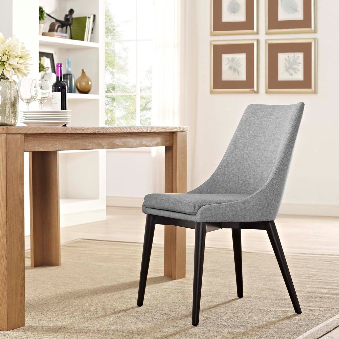 Viscount Fabric Dining Chair, Grey, Fabric 10756
