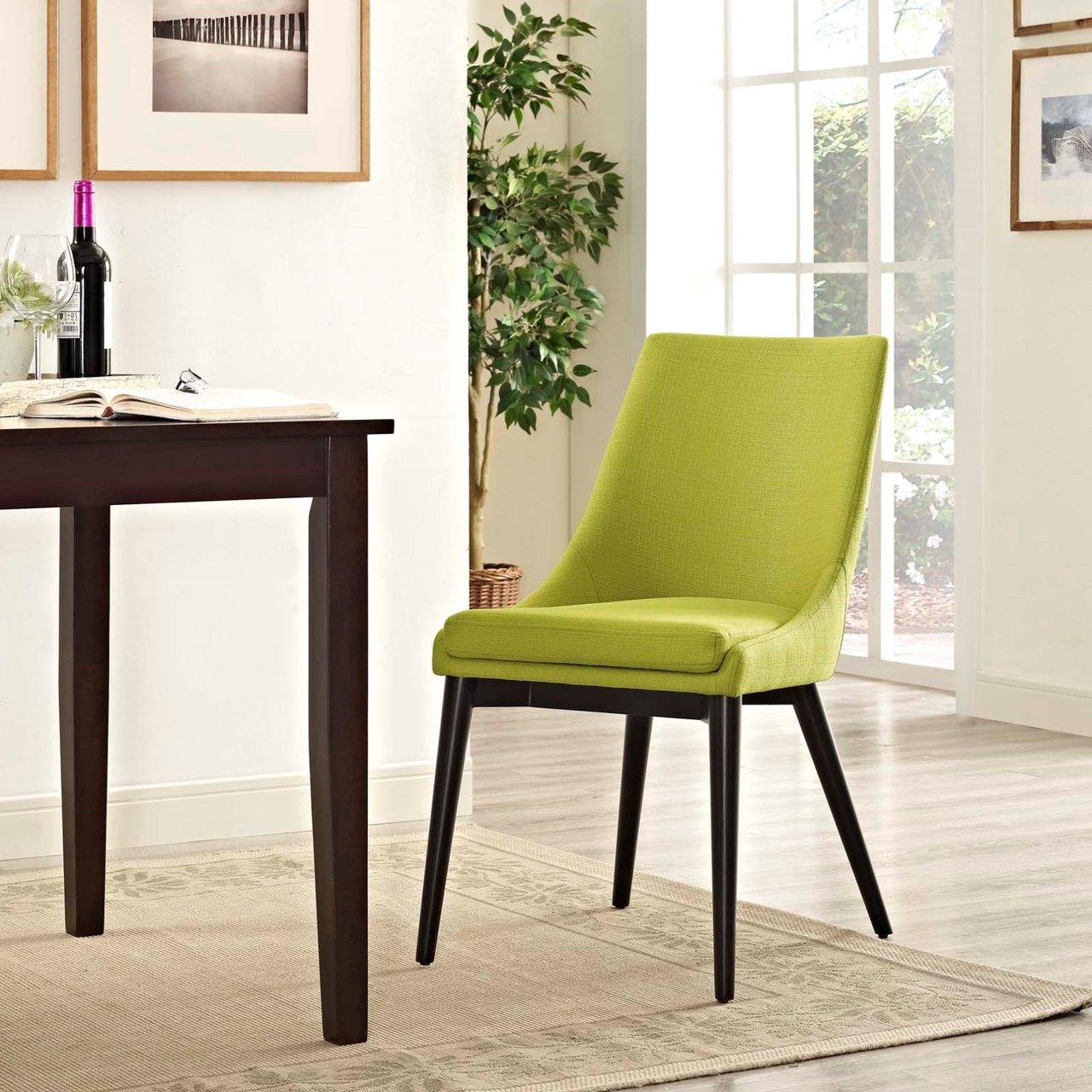 Viscount Fabric Dining Chair, Green, Fabric 10759