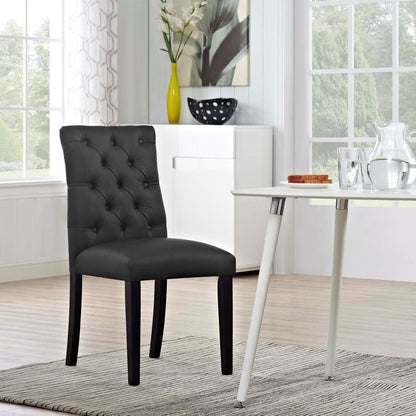 Duchess Vinyl Dining Chair, Black, Faux Leather 10773