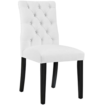 Duchess Vinyl Dining Chair, White, Faux Leather 10774