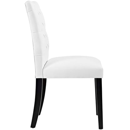 Duchess Vinyl Dining Chair, White, Faux Leather 10774