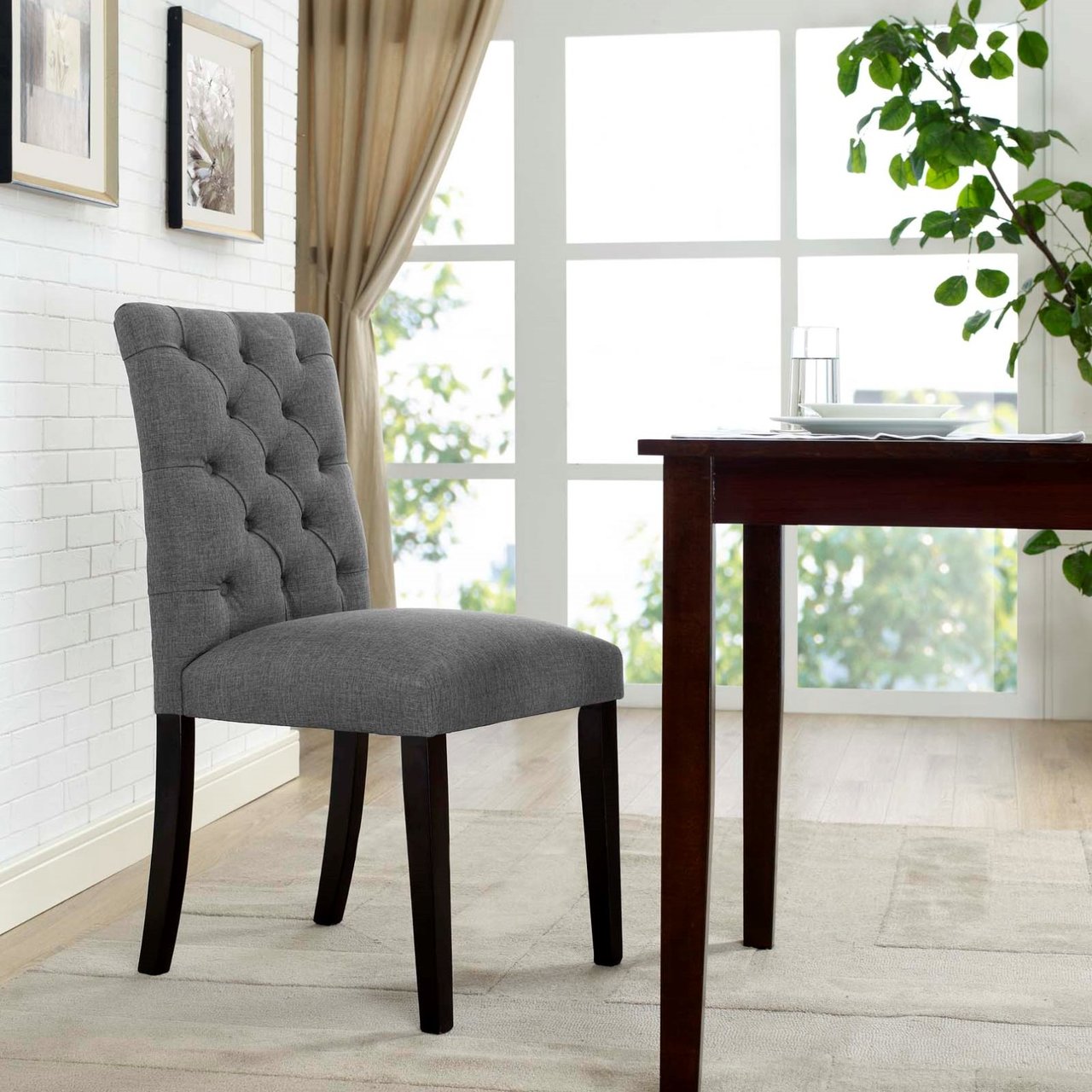 Duchess Fabric Dining Chair, Grey, Fabric 10780