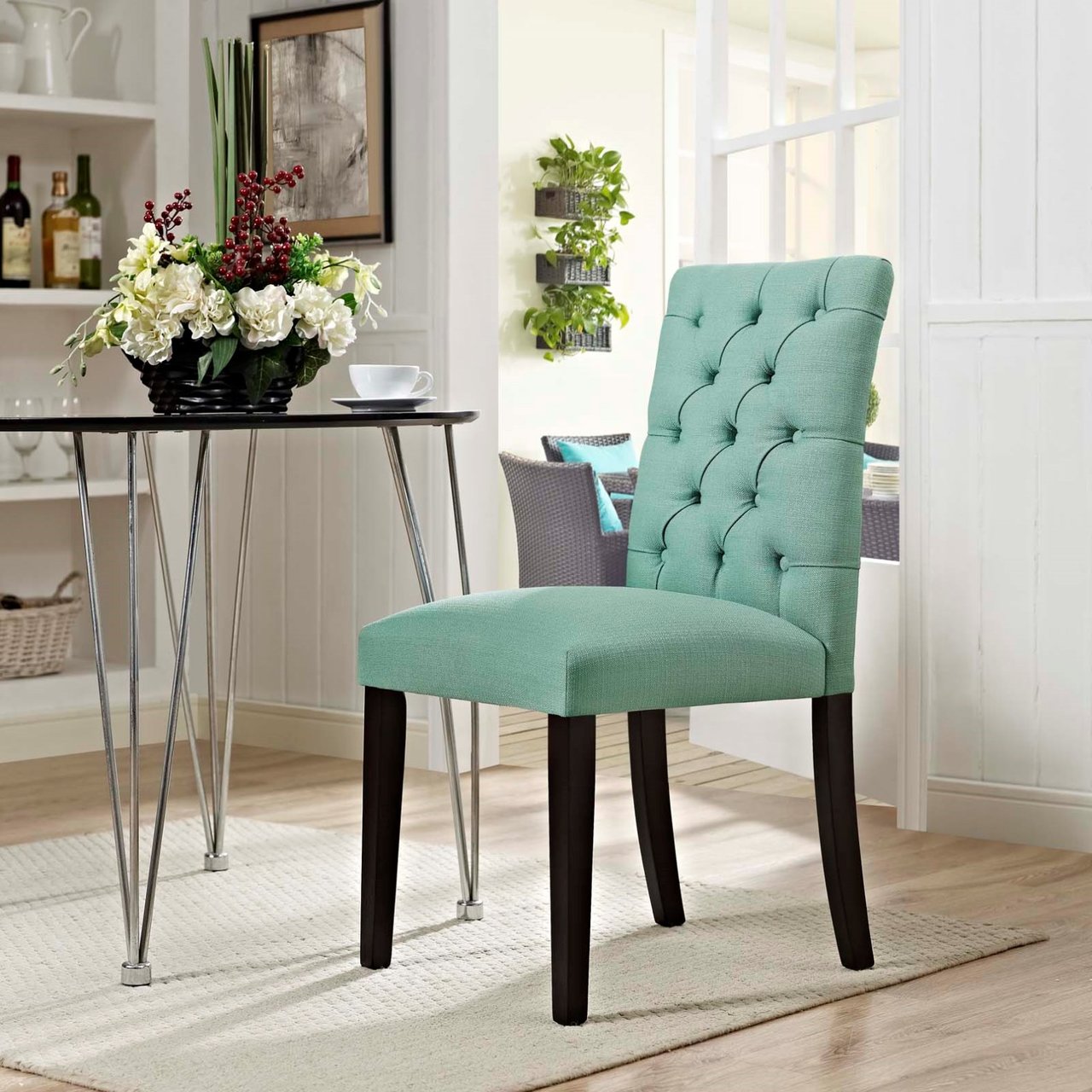 Duchess Fabric Dining Chair, Blue, Fabric 10781