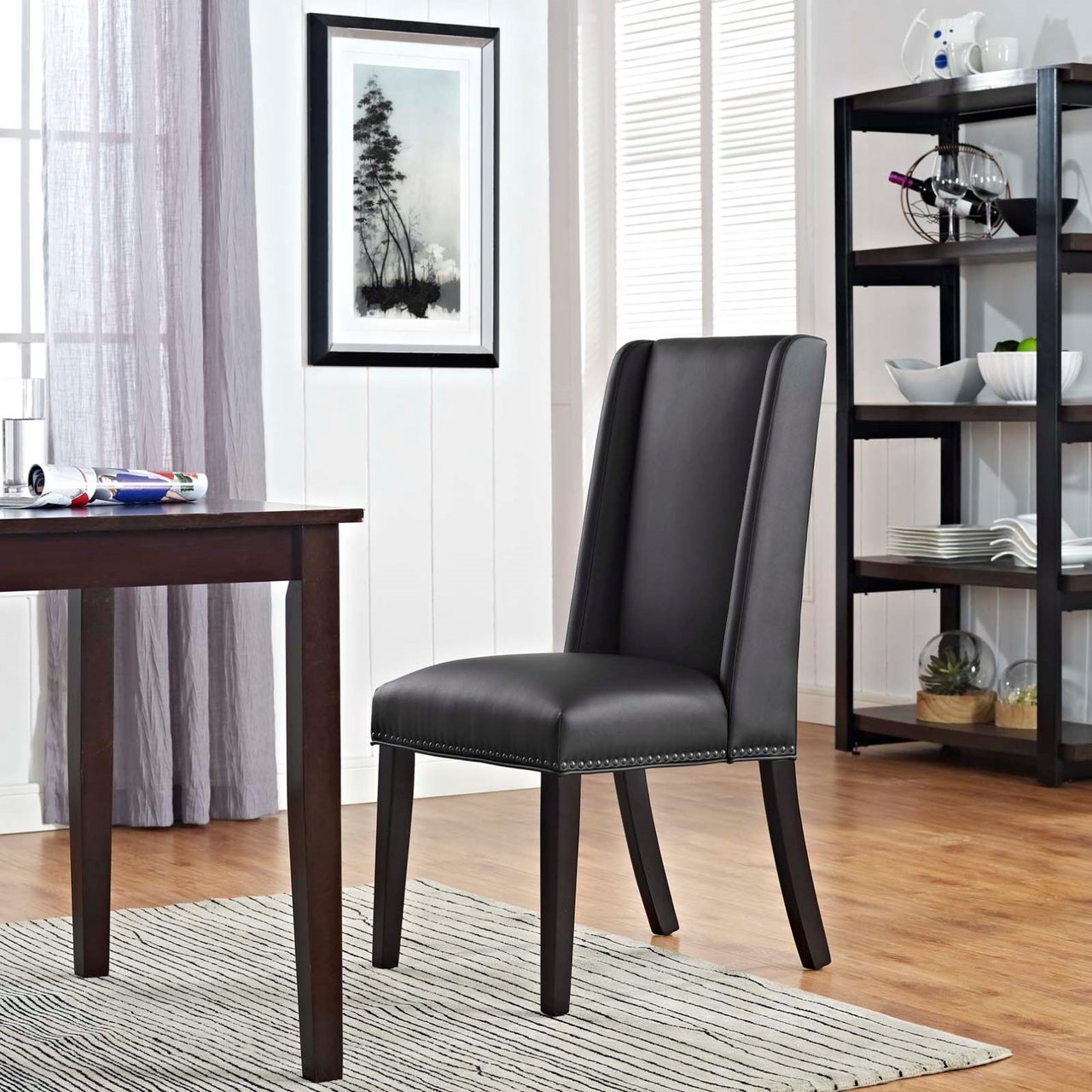 Baron Vinyl Dining Chair, Black, Faux Leather 10786