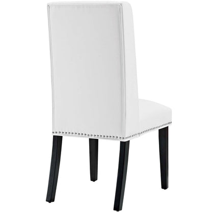 Baron Vinyl Dining Chair, White, Fabric 10787