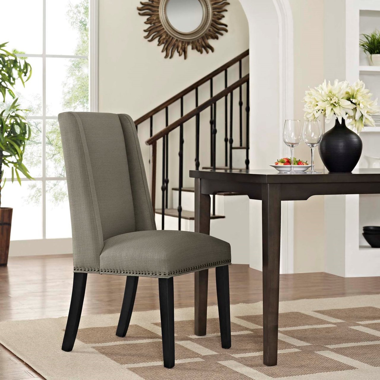 Baron Fabric Dining Chair, Grey, Fabric 10791