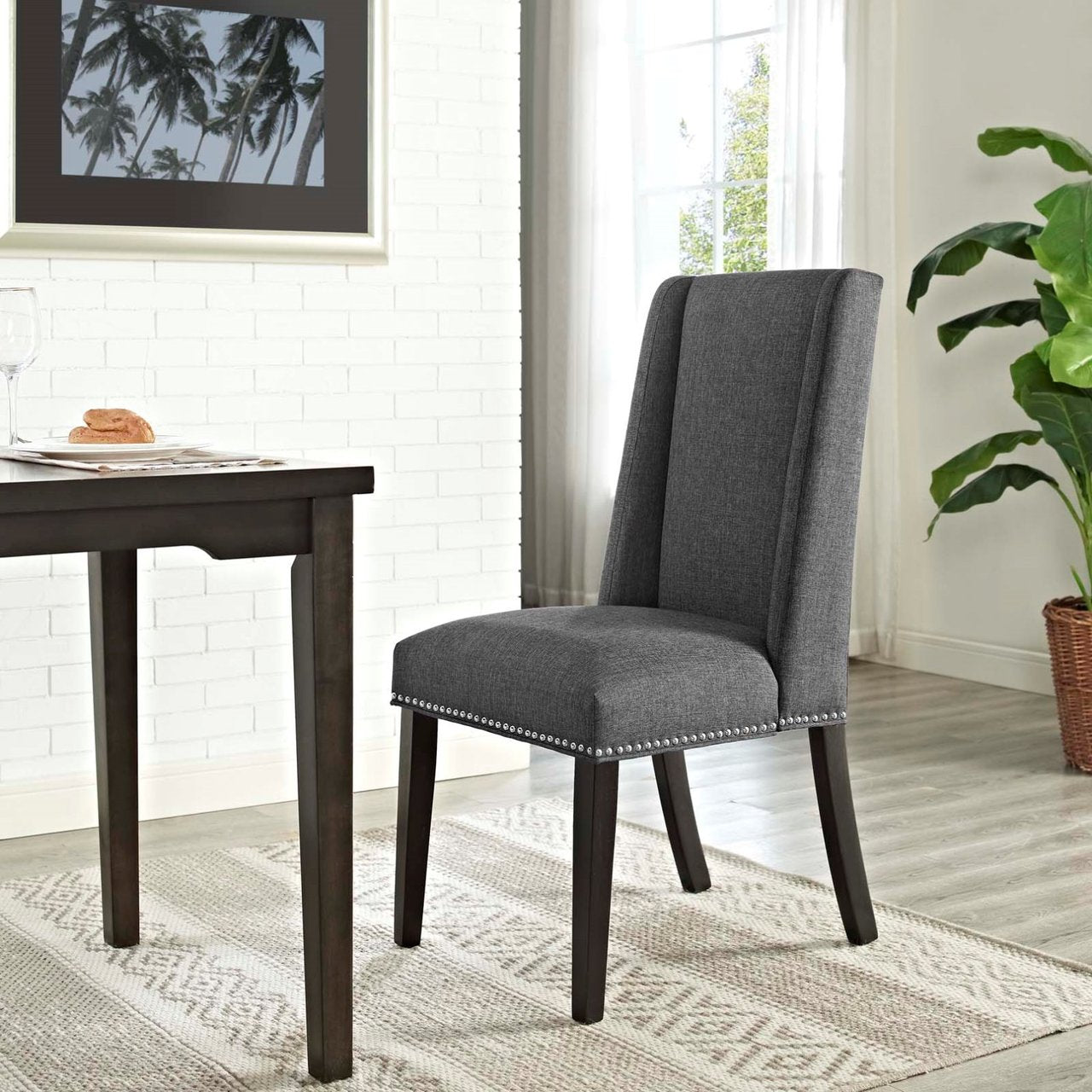 Baron Fabric Dining Chair, Grey, Fabric 10793