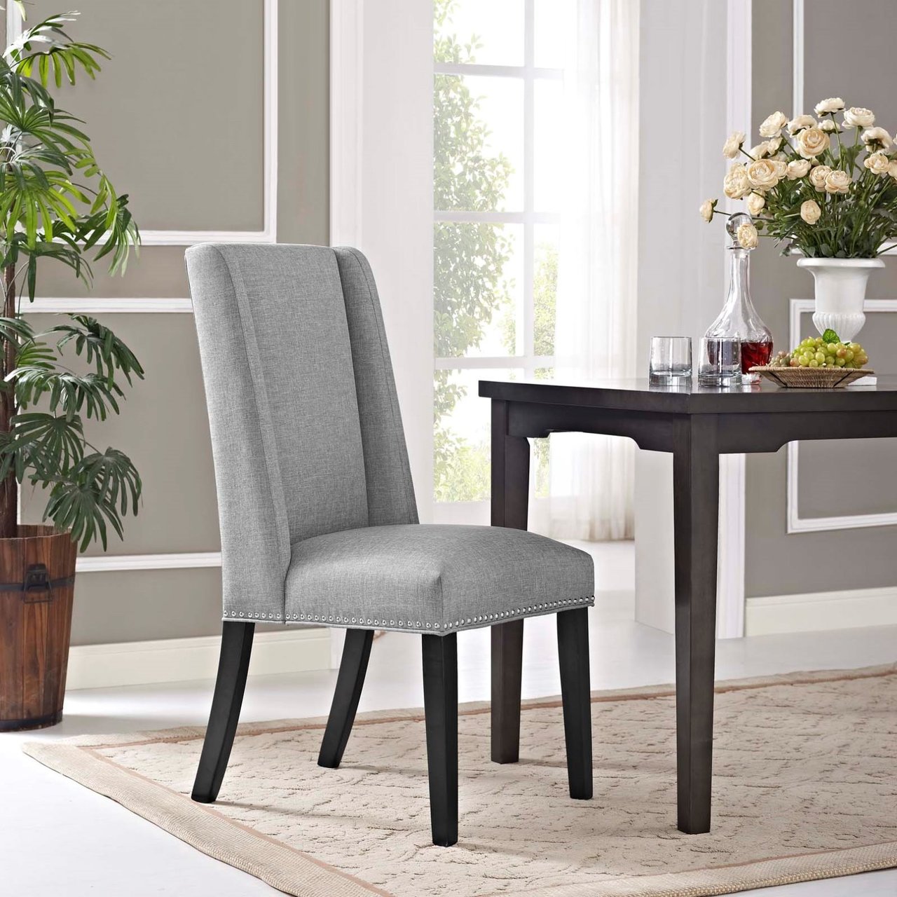 Baron Fabric Dining Chair, Grey, Fabric 10795