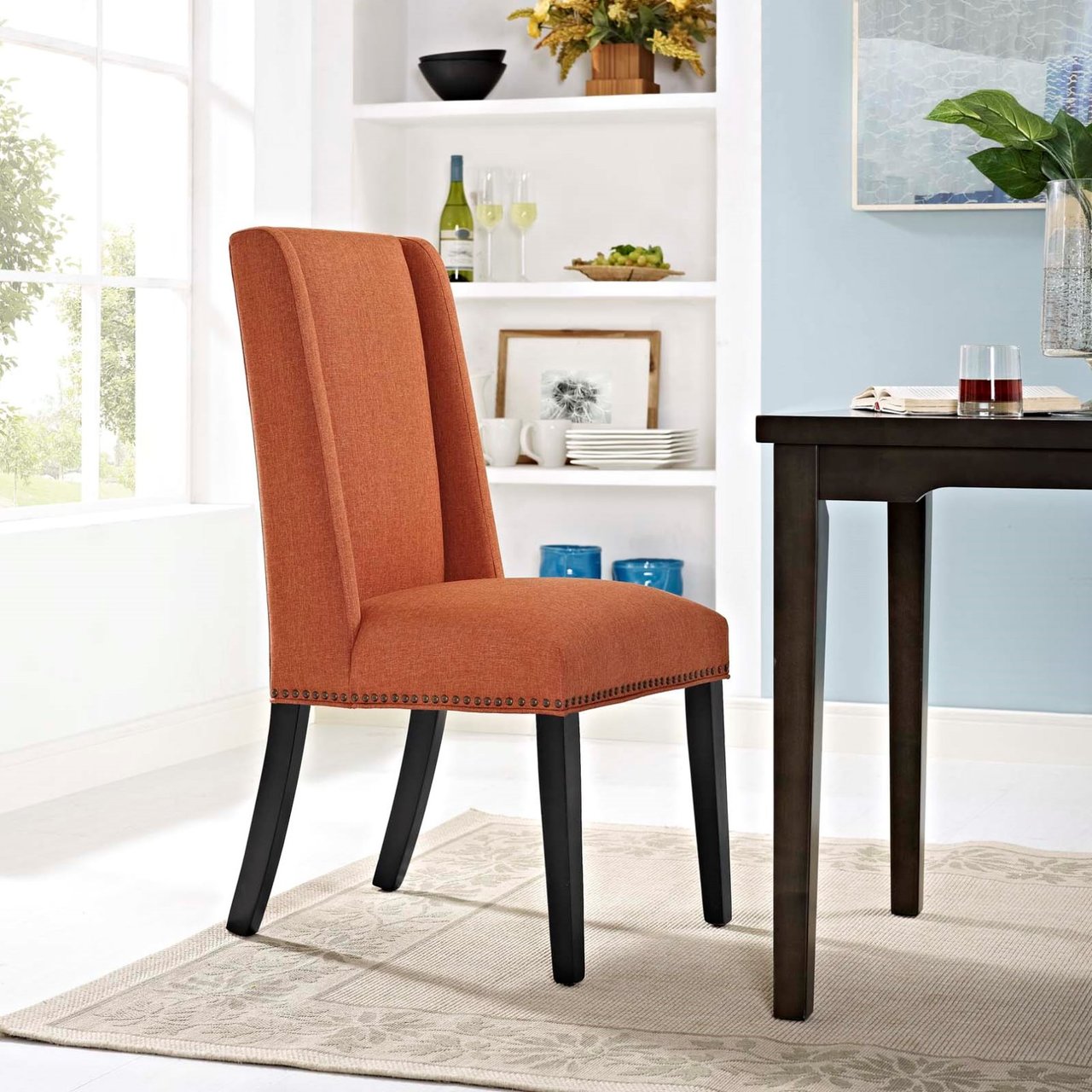 Baron Fabric Dining Chair, Orange, Plastic 10796
