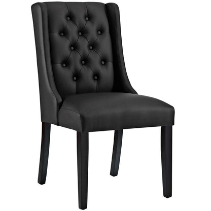 Baronet Vinyl Dining Chair, Black, Faux Leather 10799