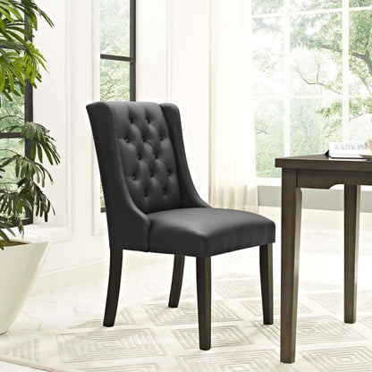 Baronet Vinyl Dining Chair, Black, Faux Leather 10799
