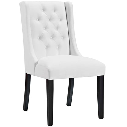 Baronet Vinyl Dining Chair, White, Fabric 10800
