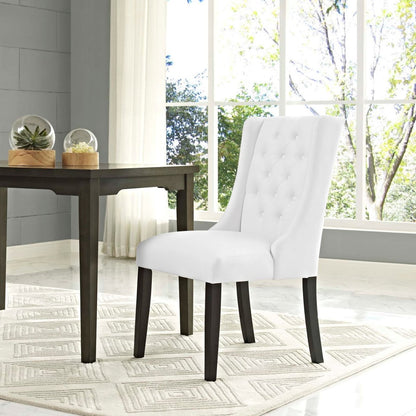 Baronet Vinyl Dining Chair, White, Fabric 10800