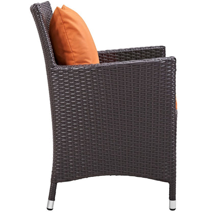 Convene Eleven PCS Outdoor Patio Dining Set, Orange, Rattan 10810