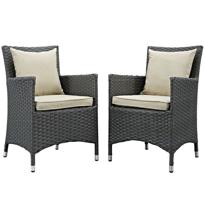 Sojourn Dining Chair ( Set of Two), Beige, Rattan 10822