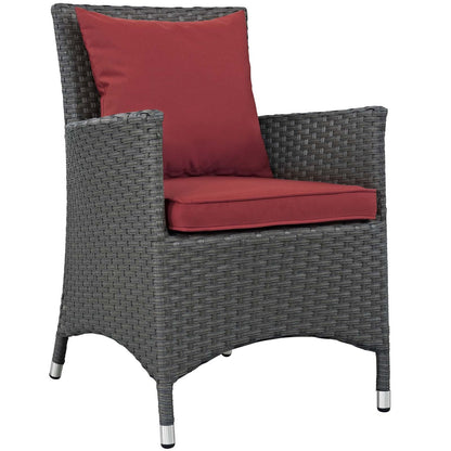Sojourn 2 Piece Outdoor Patio Sunbrella® Dining Set, Sunbrella Rattan Wicker, Red 13503