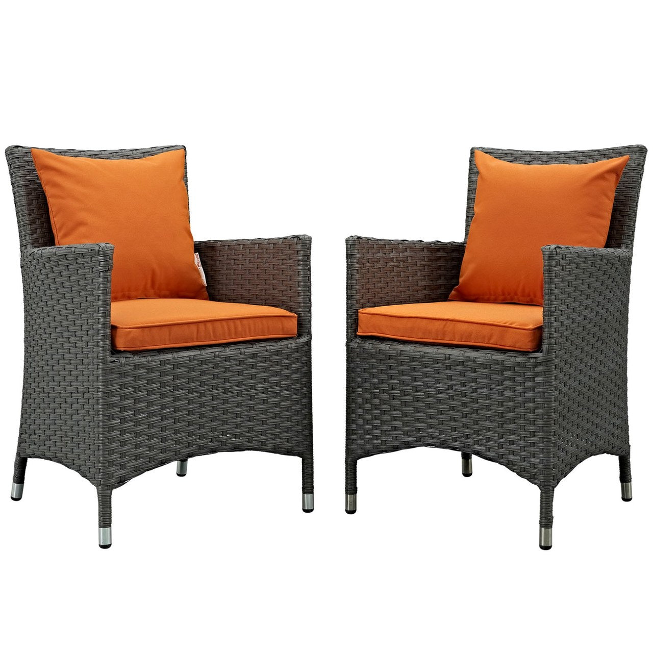 Sojourn Dining Chair ( Set of Two), Orange, Rattan 10824