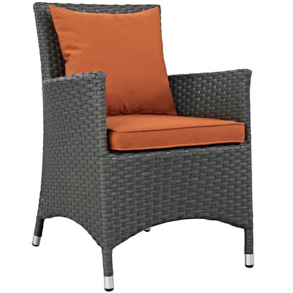 Sojourn Dining Chair ( Set of Two), Orange, Rattan 10824