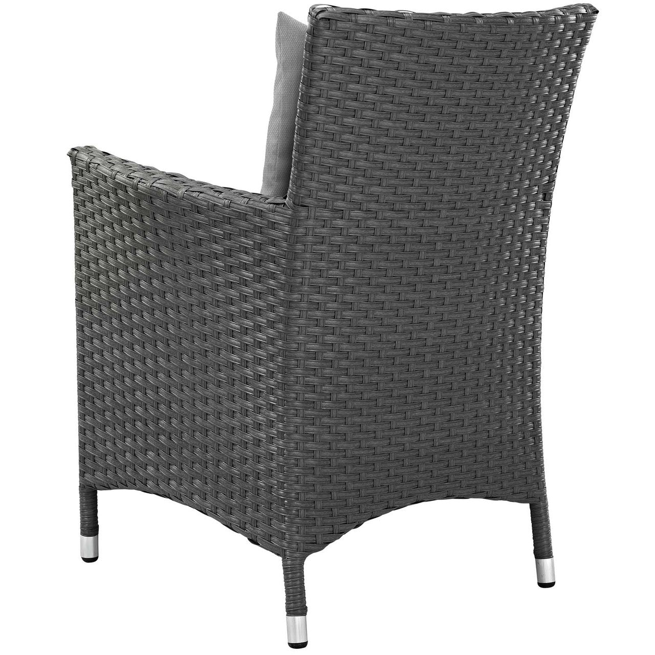 Sojourn 4 Piece Outdoor Patio Sunbrella® Dining Set, Sunbrella Rattan Wicker, Grey Gray 13504