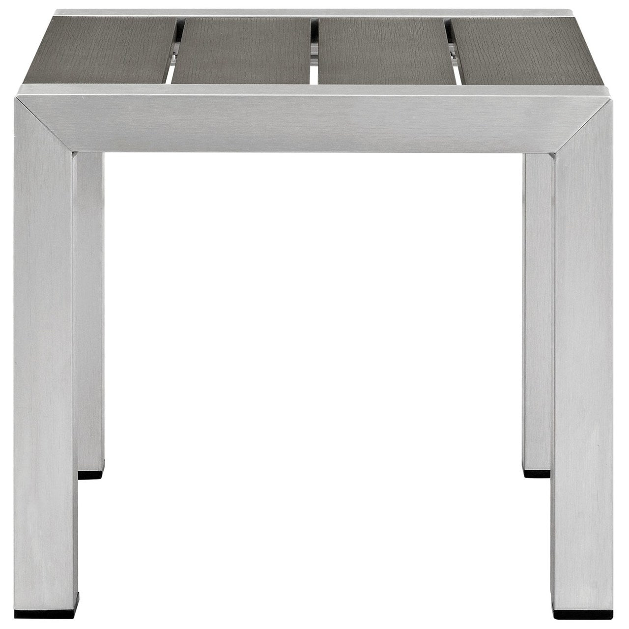 Shore Outdoor Patio Aluminum Side Table, Grey, Metal 10835