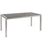 Shore Outdoor Patio Aluminum Dining Table, Grey, Metal 10840