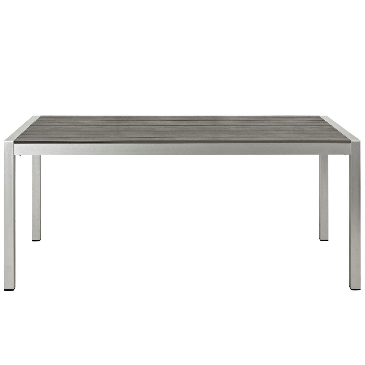 Shore Outdoor Patio Aluminum Dining Table, Grey, Metal 10840