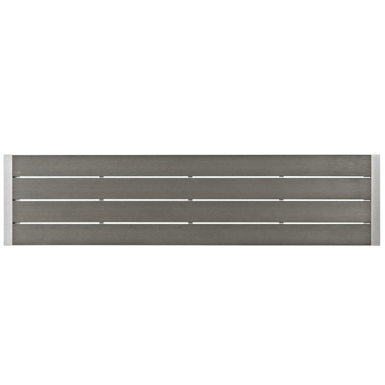 Shore Outdoor Patio Aluminum Bench, Grey, Metal 10841