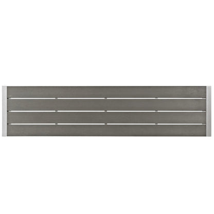 Shore Outdoor Patio Aluminum Bench, Grey, Metal 10841