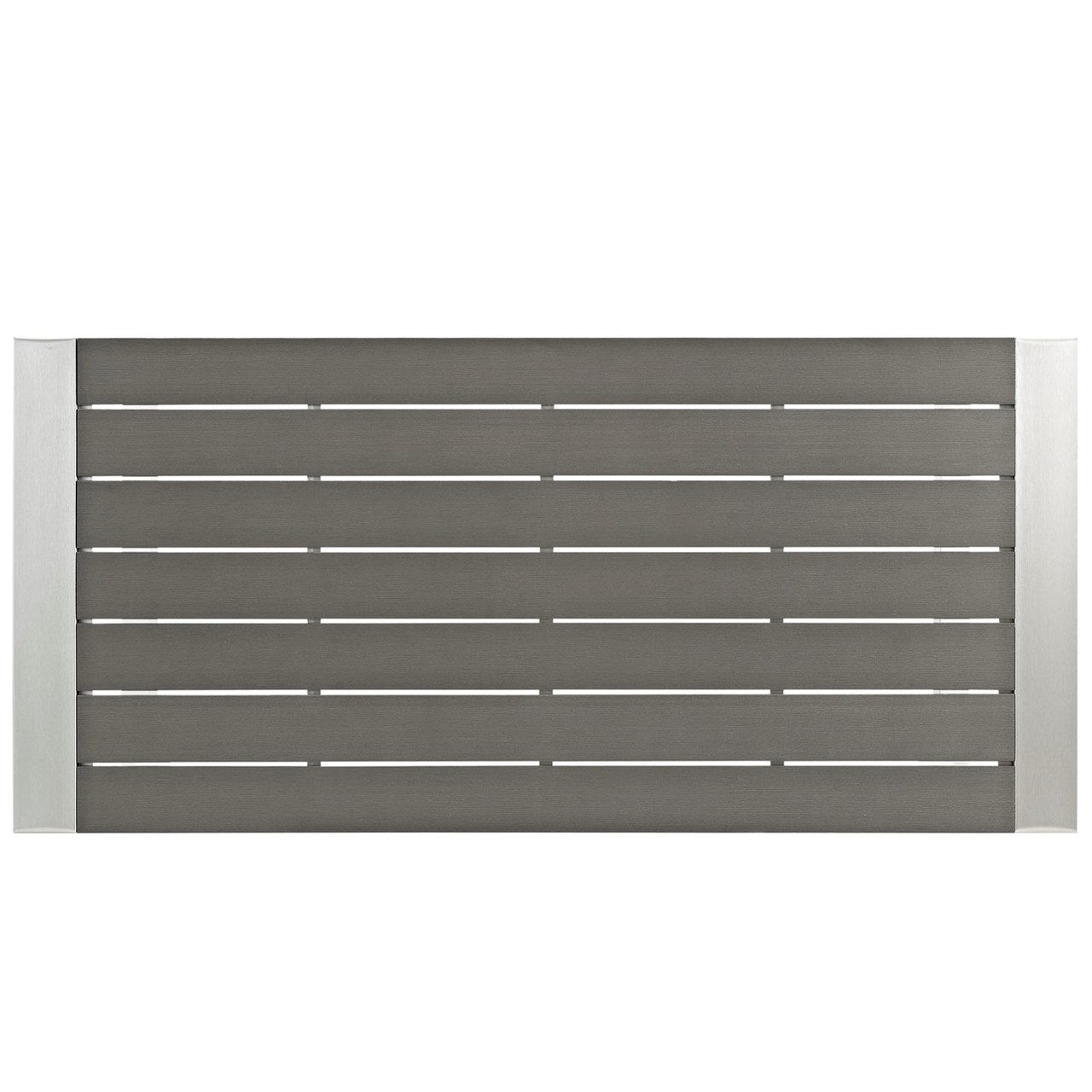 Shore Outdoor Patio Aluminum Rectangle Bar Table, Grey, Metal 10842