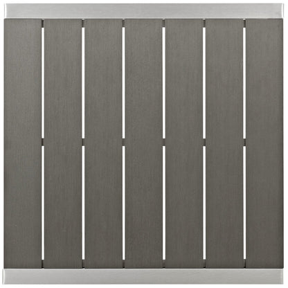 Shore Outdoor Patio Aluminum Bar Table, Grey, Metal 10845
