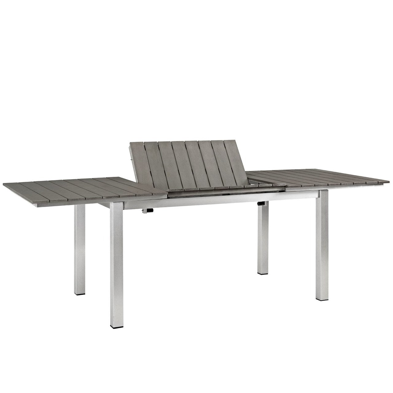 Shore Outdoor Patio Wood Dining Table, Grey, Metal 10846