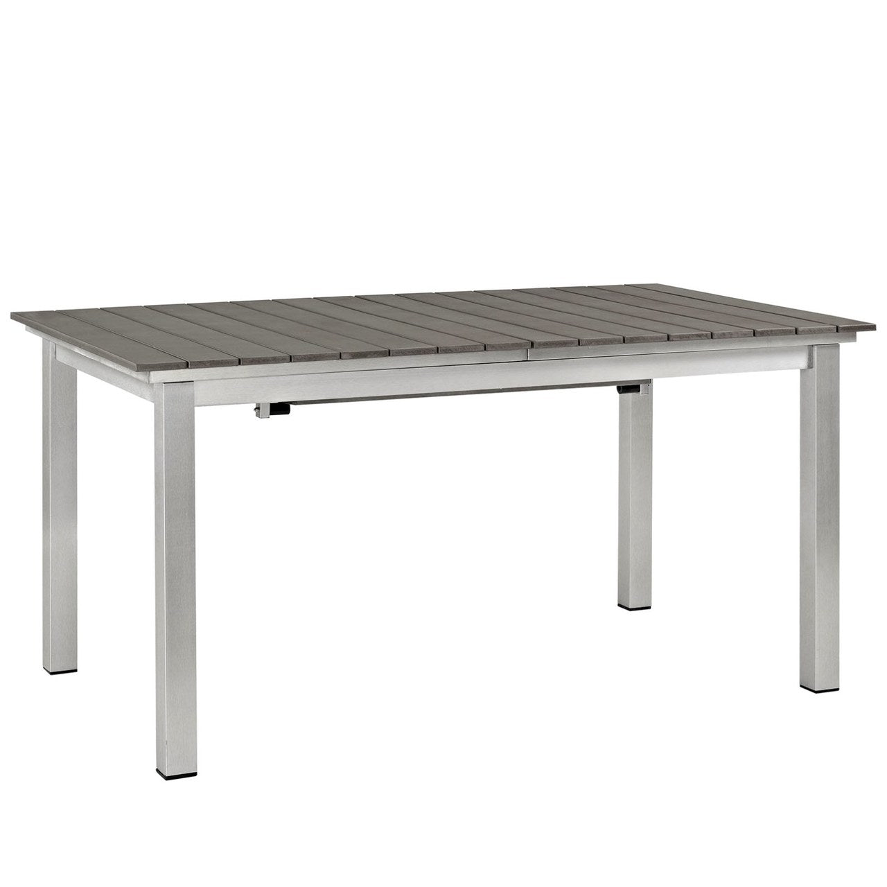 Shore Outdoor Patio Wood Dining Table, Grey, Metal 10846