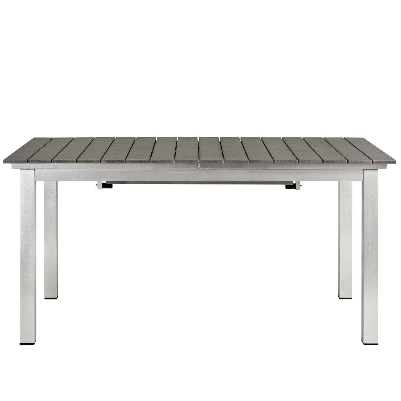 Shore Outdoor Patio Wood Dining Table, Grey, Metal 10846