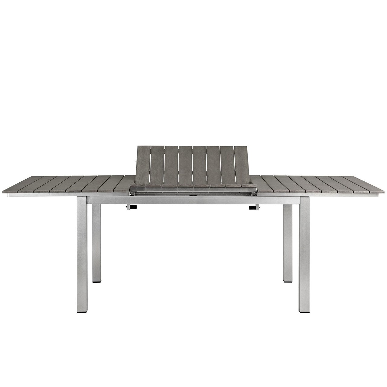 Shore Outdoor Patio Wood Dining Table, Grey, Metal 10846