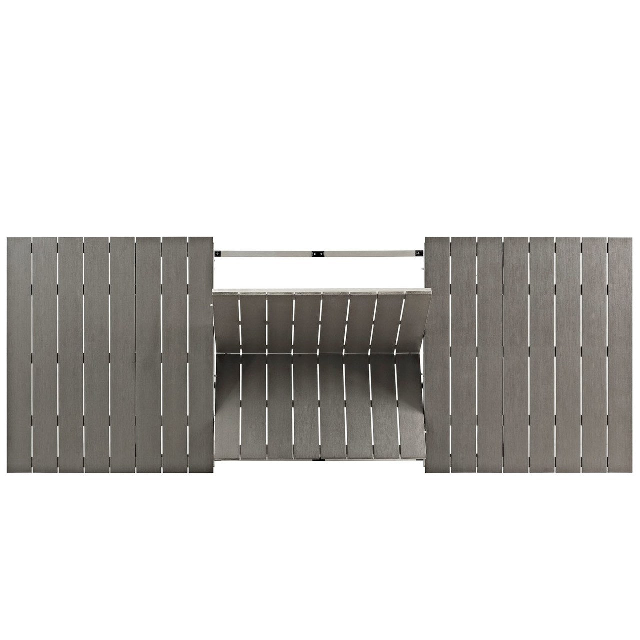 Shore Outdoor Patio Wood Dining Table, Grey, Metal 10846