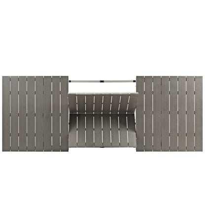 Shore Outdoor Patio Wood Dining Table, Grey, Metal 10846