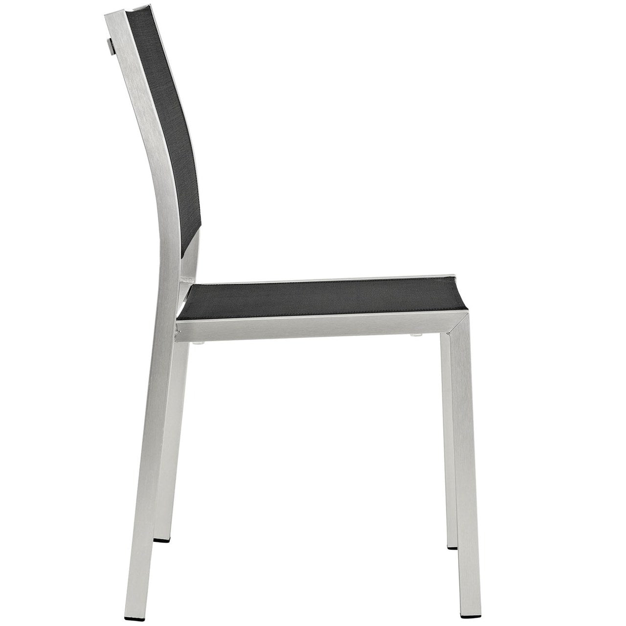 Shore Outdoor Patio Aluminum Side Chair, Black, Metal 10848