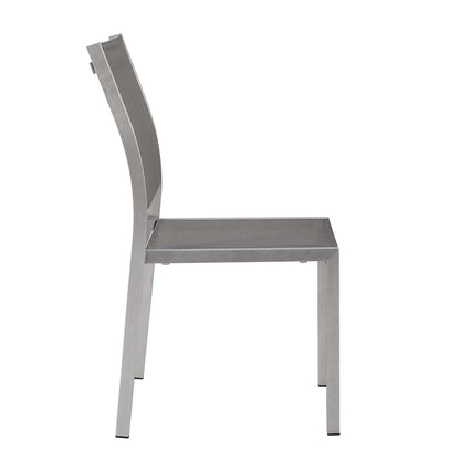 Shore Outdoor Patio Aluminum Side Chair, Aluminum Metal Steel, Grey Gray 13510