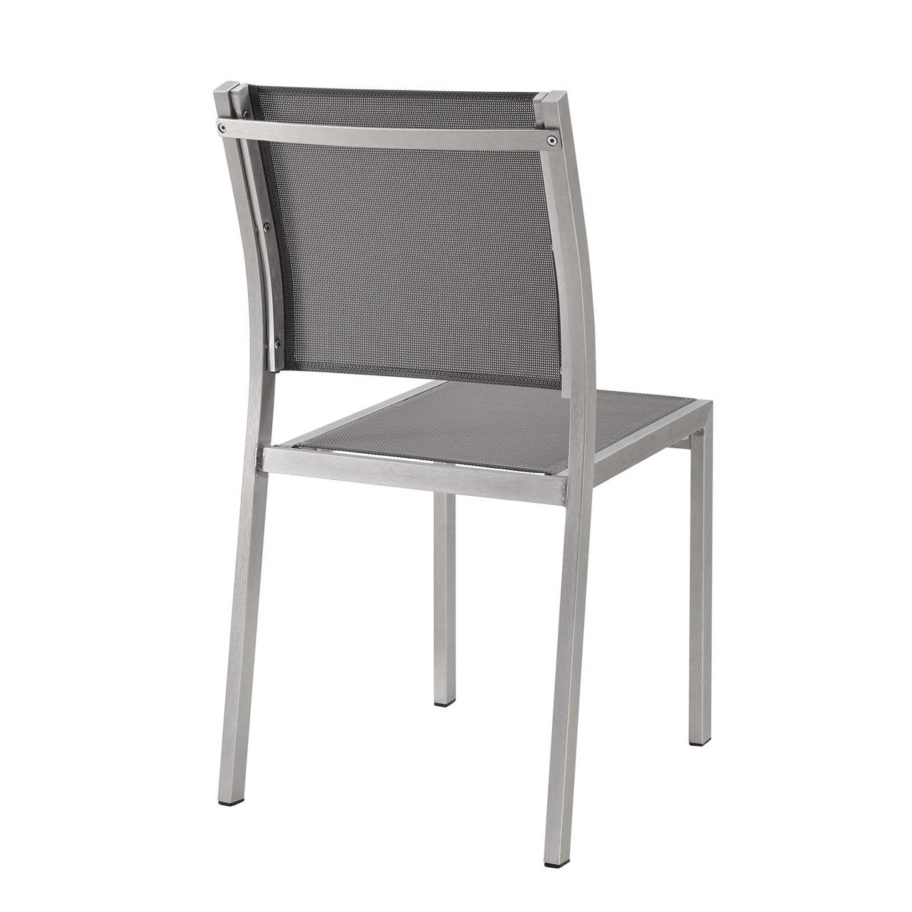 Shore Outdoor Patio Aluminum Side Chair, Aluminum Metal Steel, Grey Gray 13510