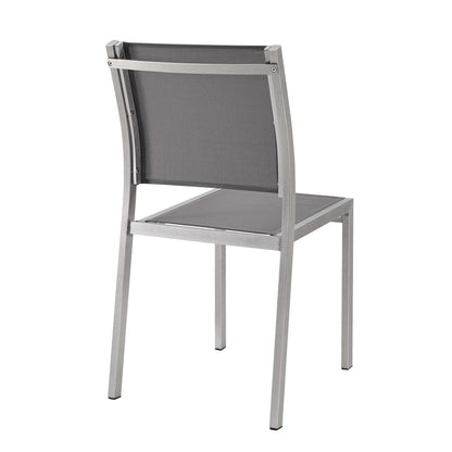 Shore Outdoor Patio Aluminum Side Chair, Aluminum Metal Steel, Grey Gray 13510