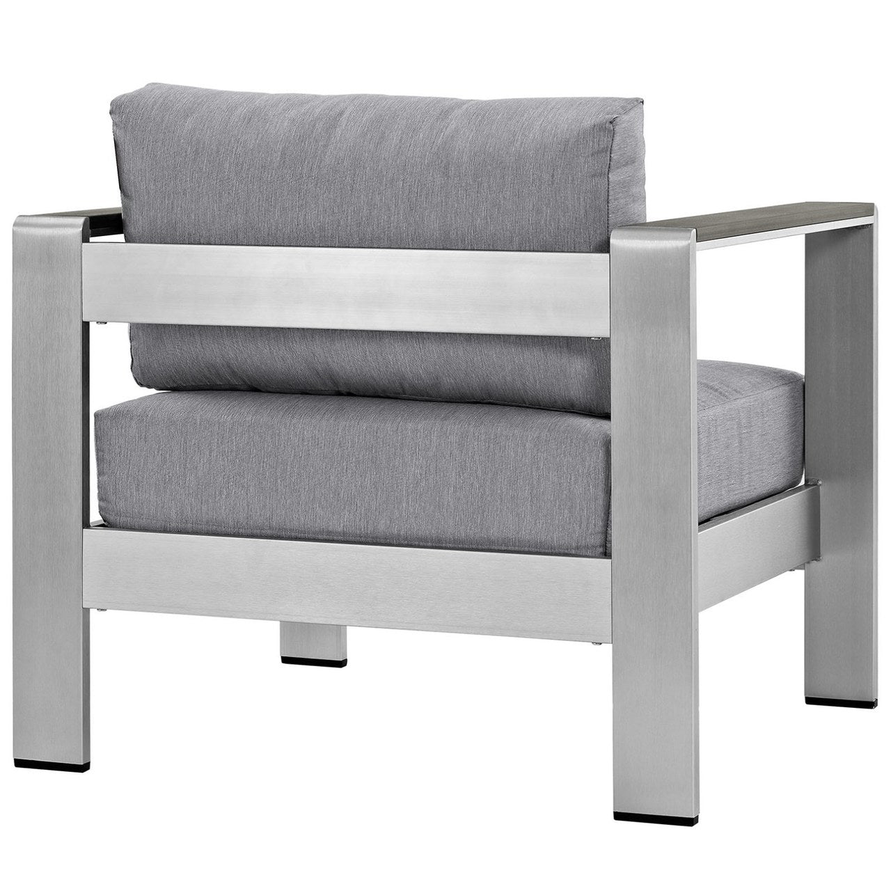 Shore Outdoor Patio Aluminum Armchair, Grey, Metal 10868