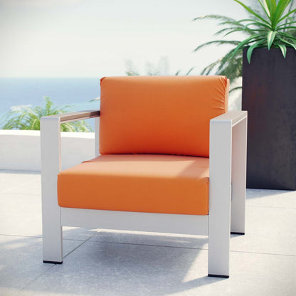 Shore Outdoor Patio Aluminum Armchair, Orange, Metal 10870