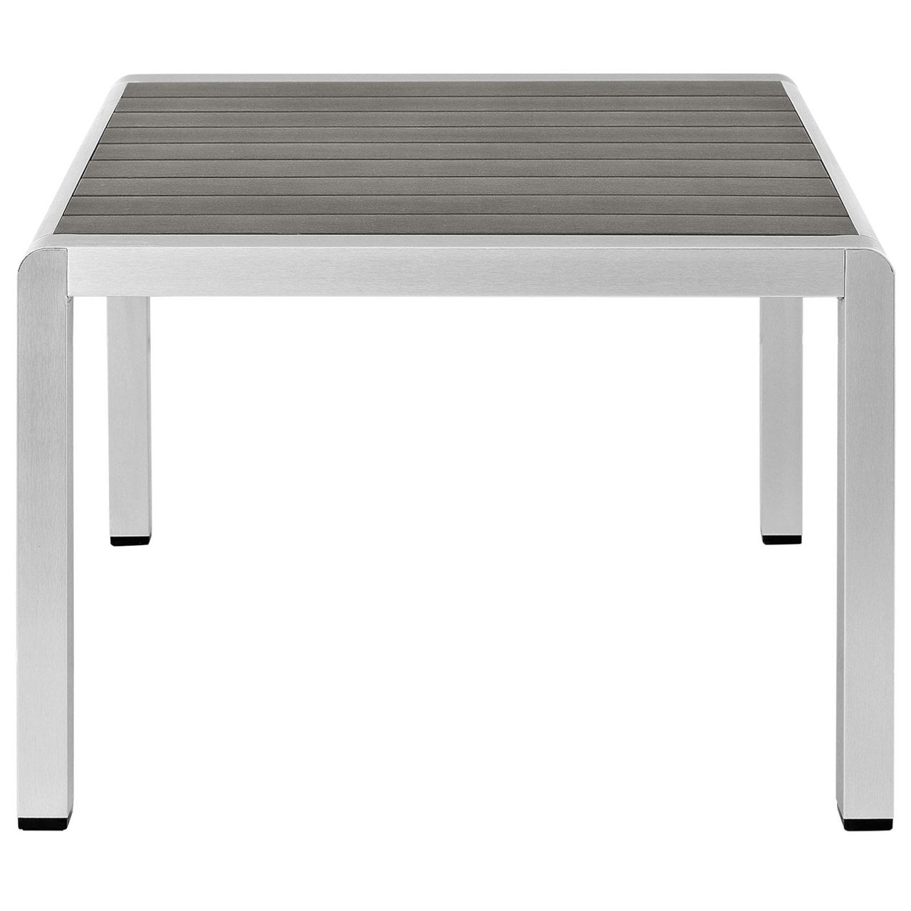 Shore Outdoor Patio Aluminum Coffee Table, Grey, Metal 10875