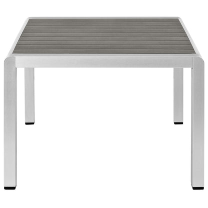 Shore Outdoor Patio Aluminum Coffee Table, Grey, Metal 10875