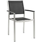 Shore Outdoor Patio Aluminum Dining Chair, Black, Metal 10882