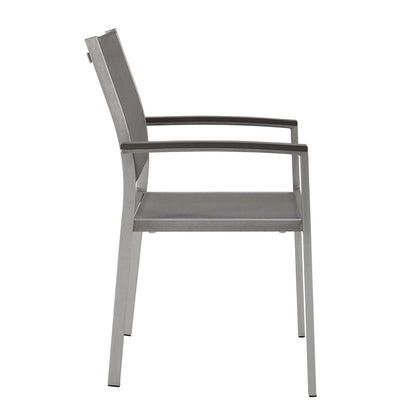 Shore Outdoor Patio Aluminum Dining Chair, Aluminum Metal Steel, Grey Gray 13515